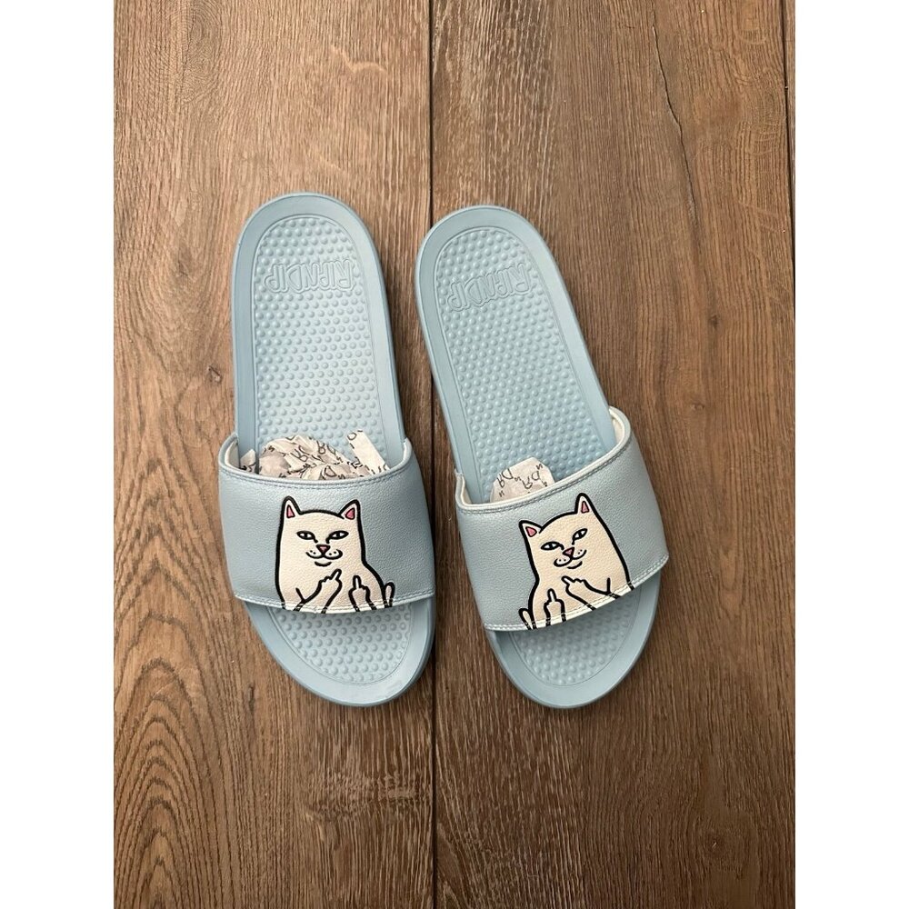 ripndip lord nermal baby blue light slides 11